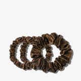 SLIP – Midi/Large Scrunchies Dark Brown 3x